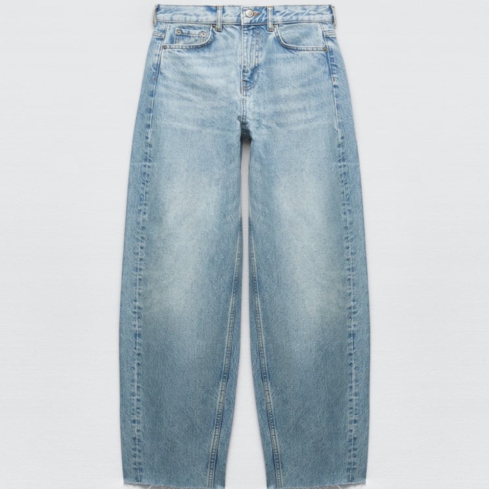 Zara ZW The Mid Rise Tap Jeans